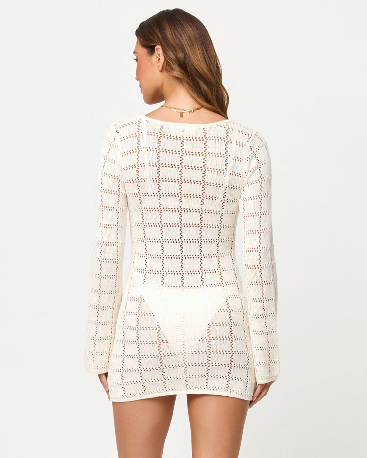 LSPACE Cream Crochet Mini Dress - LSPACE Jessa Mini - Swim|Clothing