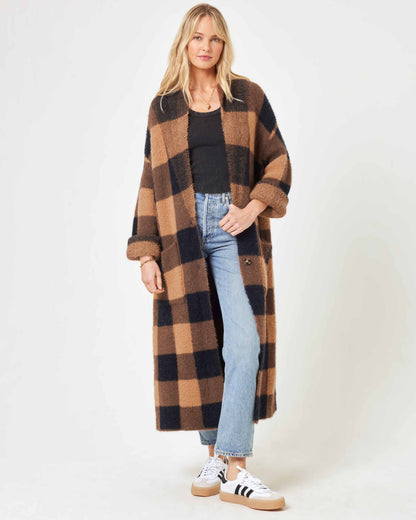 LSPACE Ultra Soft Plaid Sweater Coat - LSPACE Harlow Jacket - Clothing