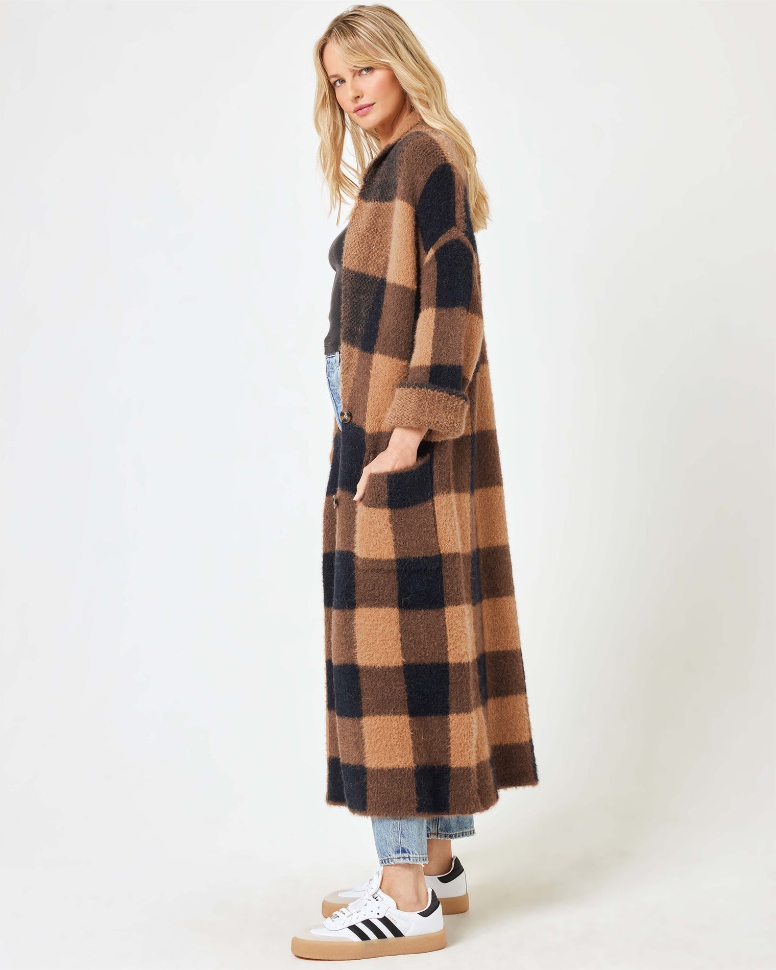 LSPACE Ultra Soft Plaid Sweater Coat - LSPACE Harlow Jacket - Clothing