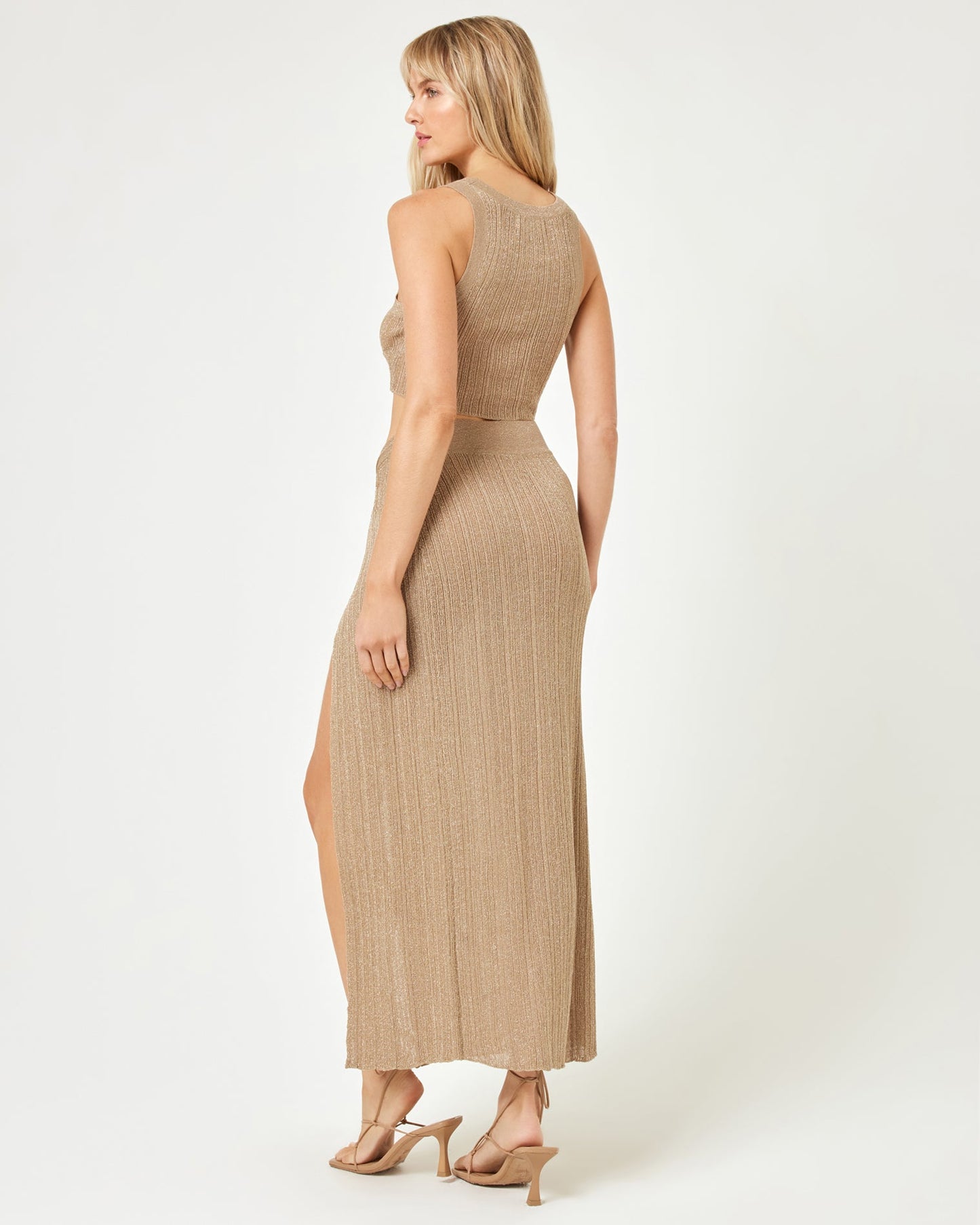 LSPACE Gold Maxi Skirt - Metallic Gold - LSPACE Heart of Gold Skirt - Clothing|Swim