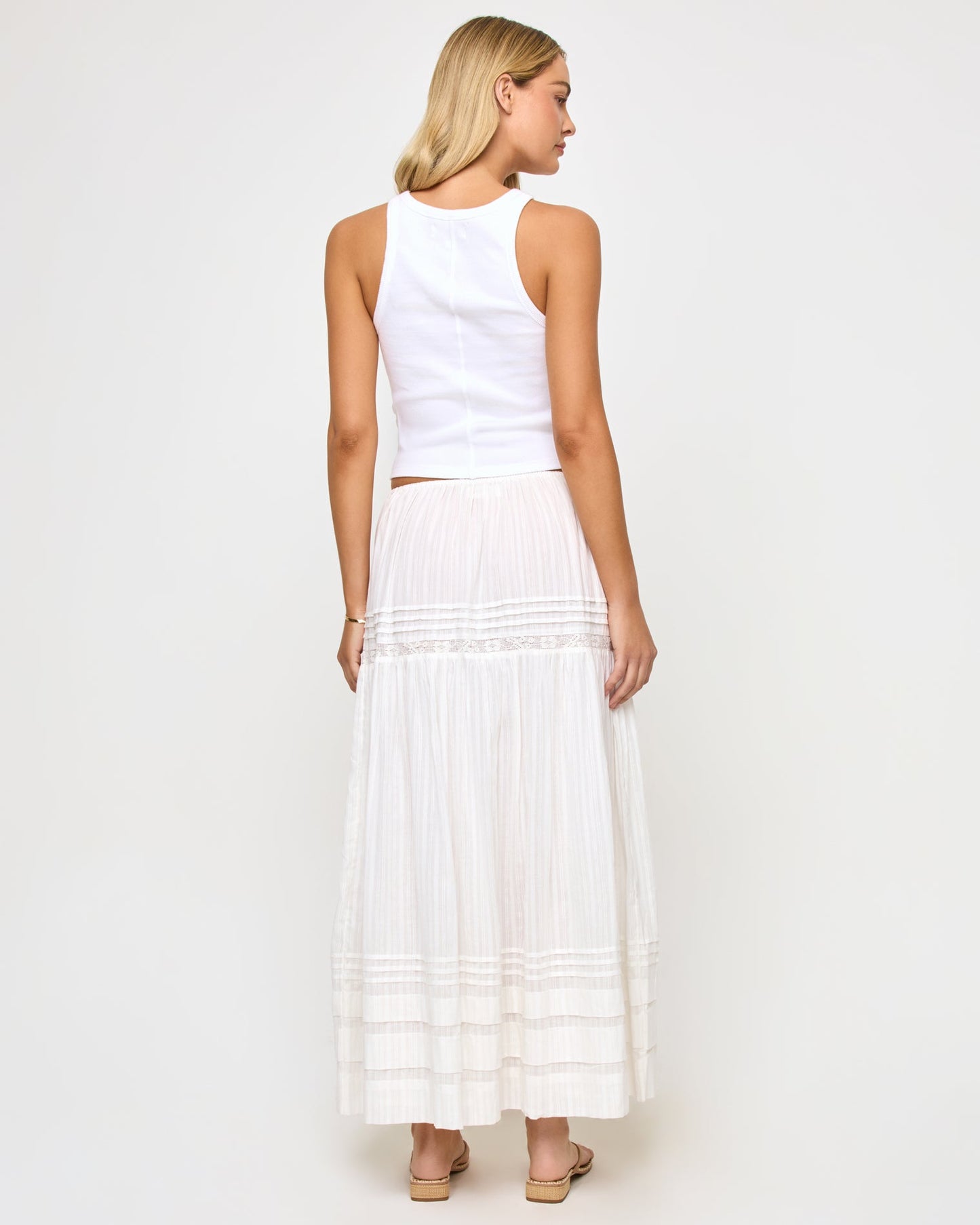 LSPACE Reia White Midi Skirt - LSPACE - Clothing|Swim