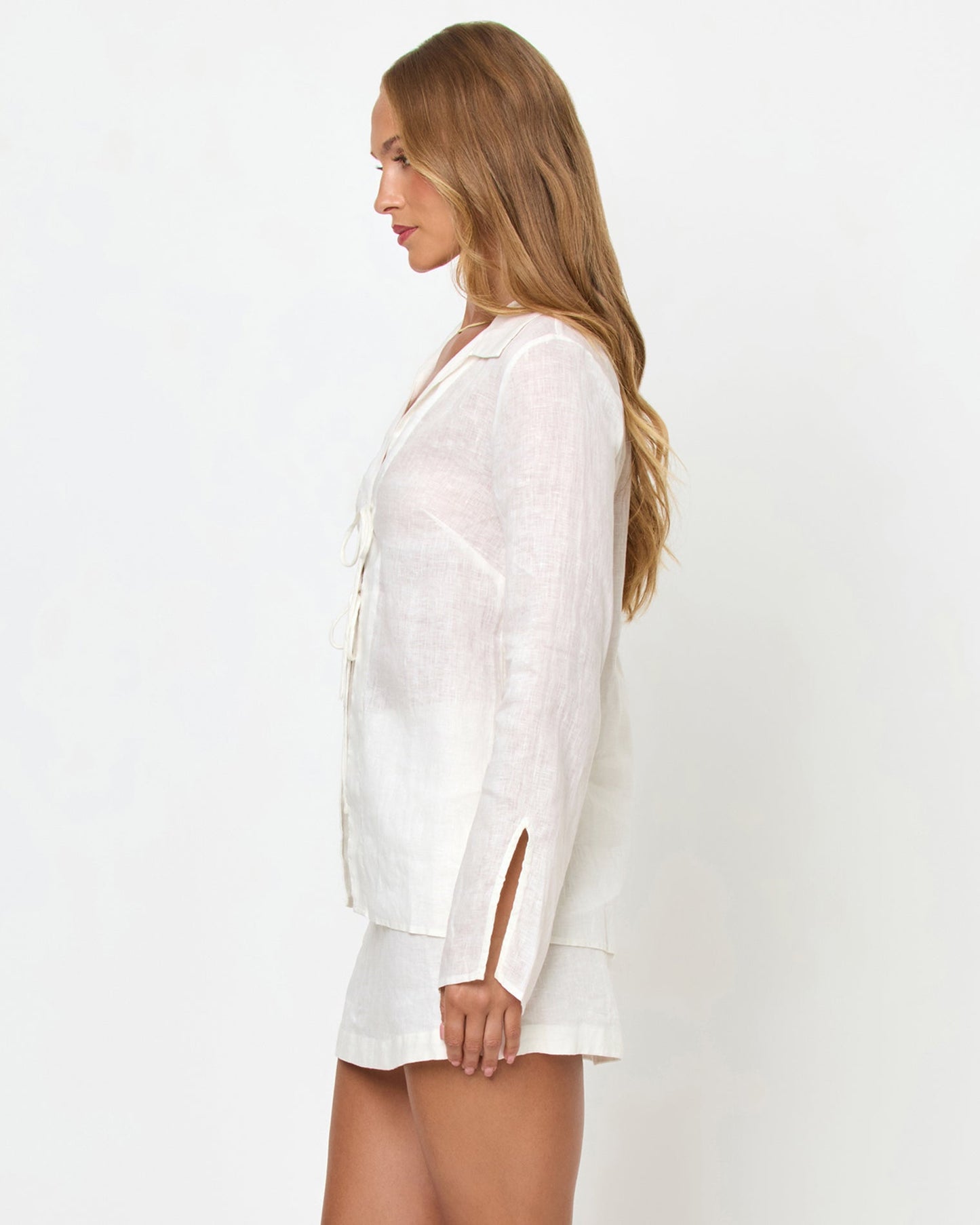 LSPACE White Linen Mini Skort - LSPACE Venice - Clothing|Swim