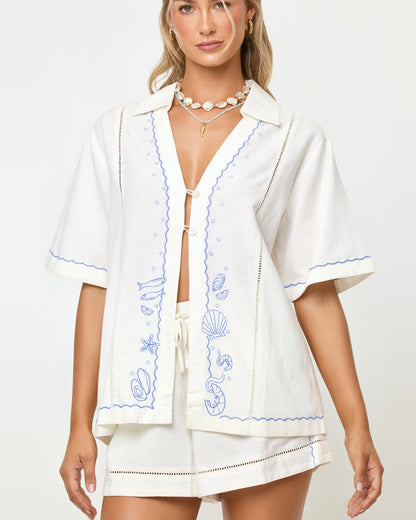 LSPACE LSPACE La Mer Shirt - Cream - Clothing|Swim