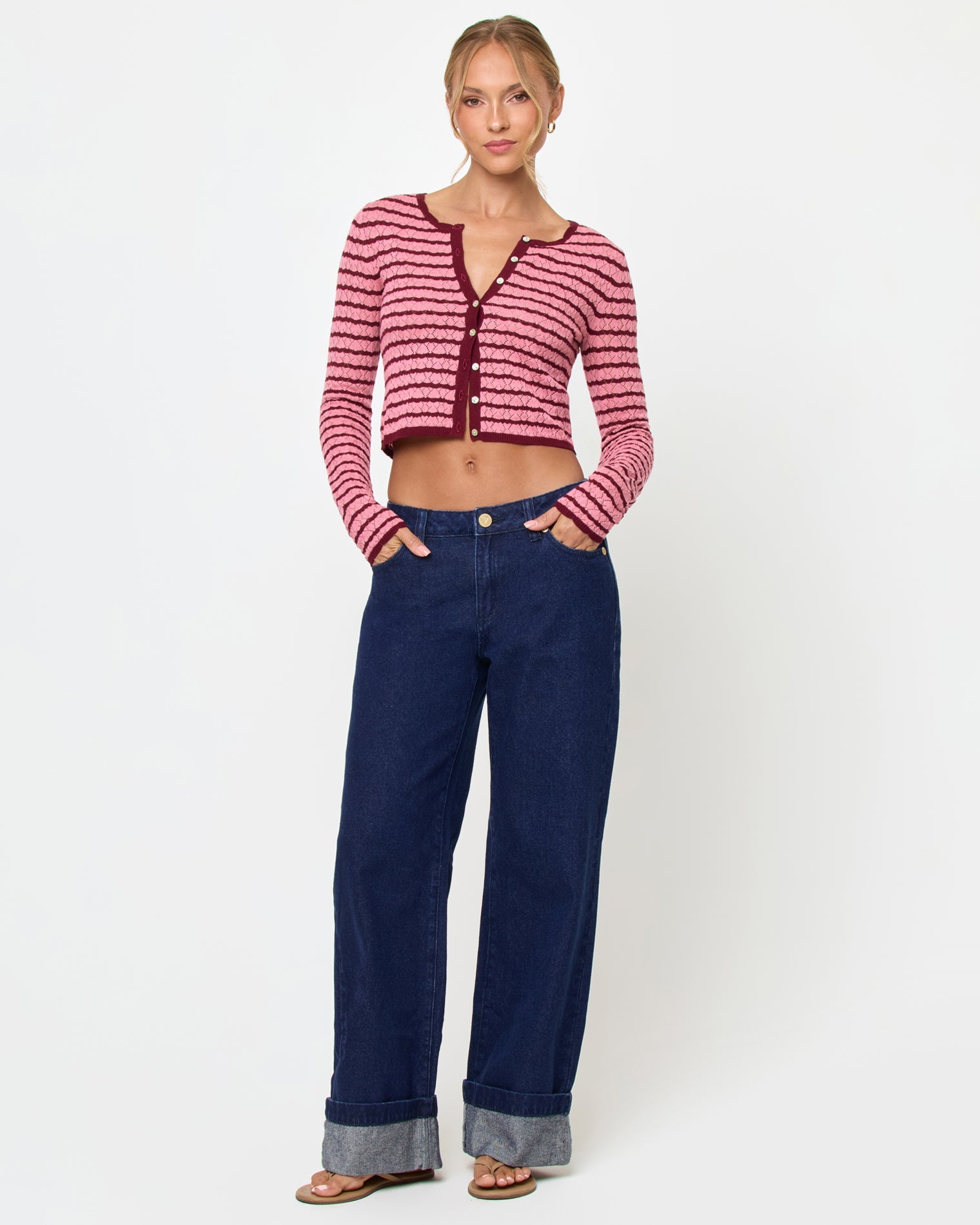 LSPACE LSPACE Rosalie Cardigan - Strawberry Stripe - Clothing