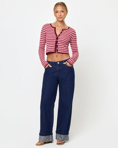 LSPACE LSPACE Rosalie Cardigan - Strawberry Stripe - Clothing