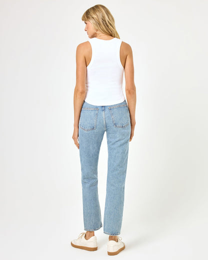 LSPACE White Ribbed & Cropped Tank Top - LSPACE Ash - Clothing|Swim