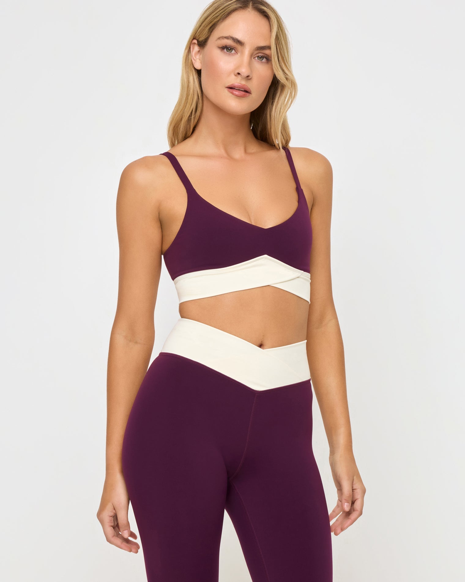 LSPACE LSPACE Unmatched Bra - Plum-Cream - Clothing|Active