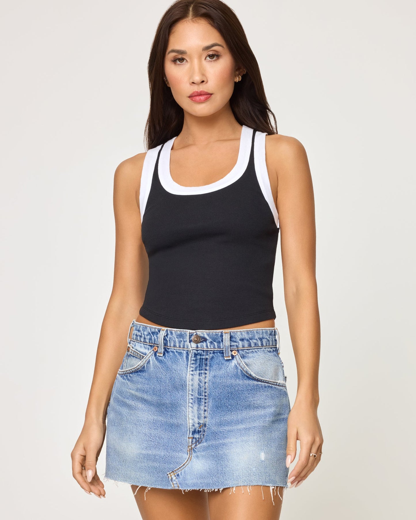 LSPACE LSPACE Ash Tank - Black White - Clothing