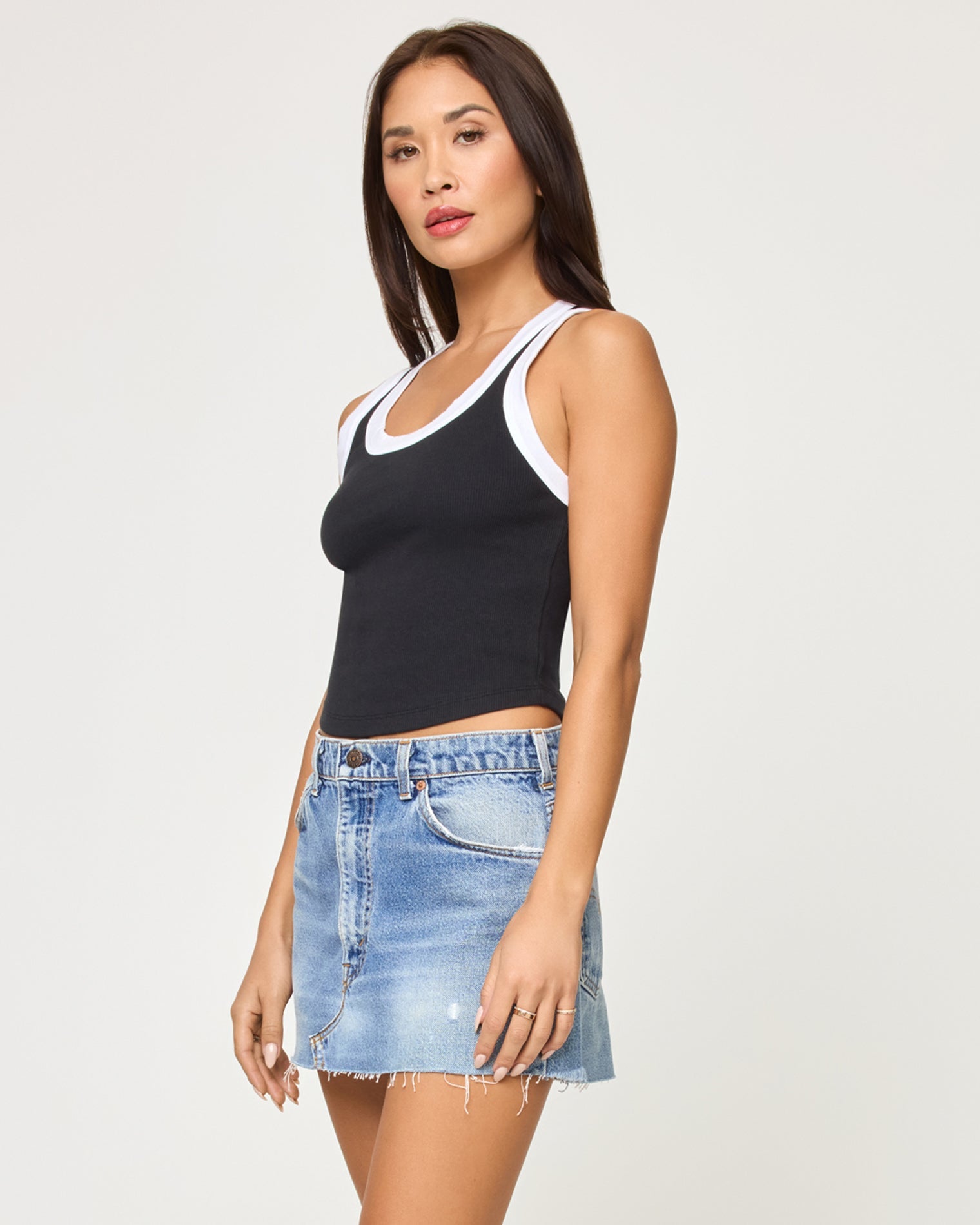 LSPACE LSPACE Ash Tank - Black White - Clothing