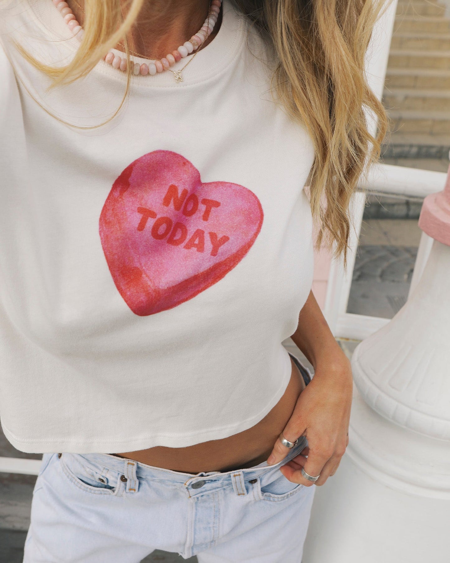 LSPACE LSPACE Merci Baby Tee - Not Today - Clothing