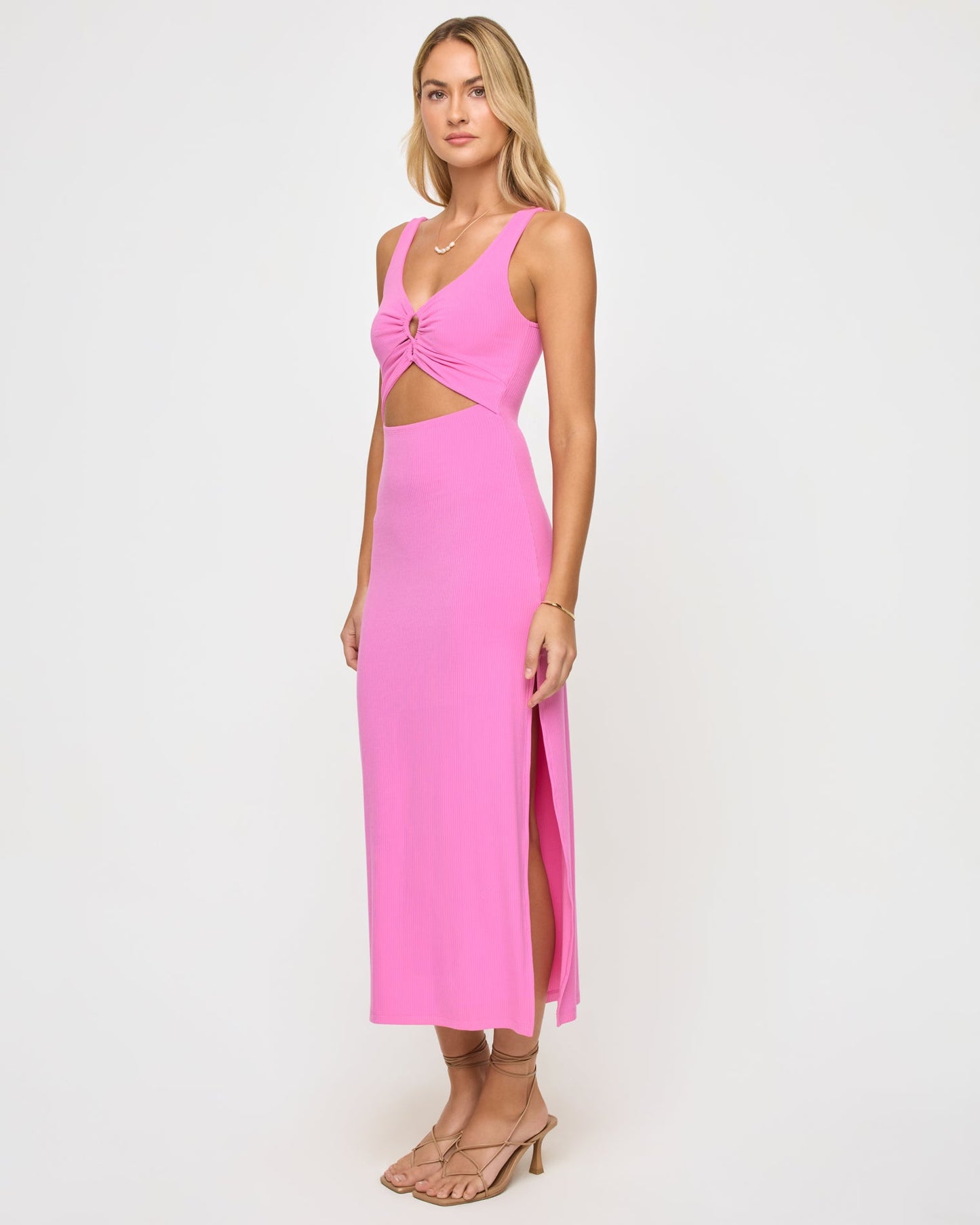 LSPACE Pink Sleeveless Midi Dress - LSPACE Camille Dress - Clothing