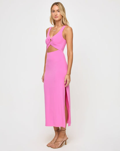 LSPACE Pink Sleeveless Midi Dress - LSPACE Camille Dress - Clothing