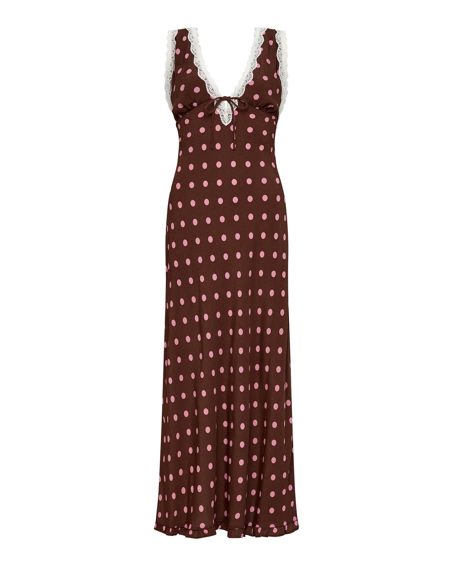 LSPACE Polka Dot Maxi Dress - Brown - LSPACE Eyes On You Maxi Dress - Clothing