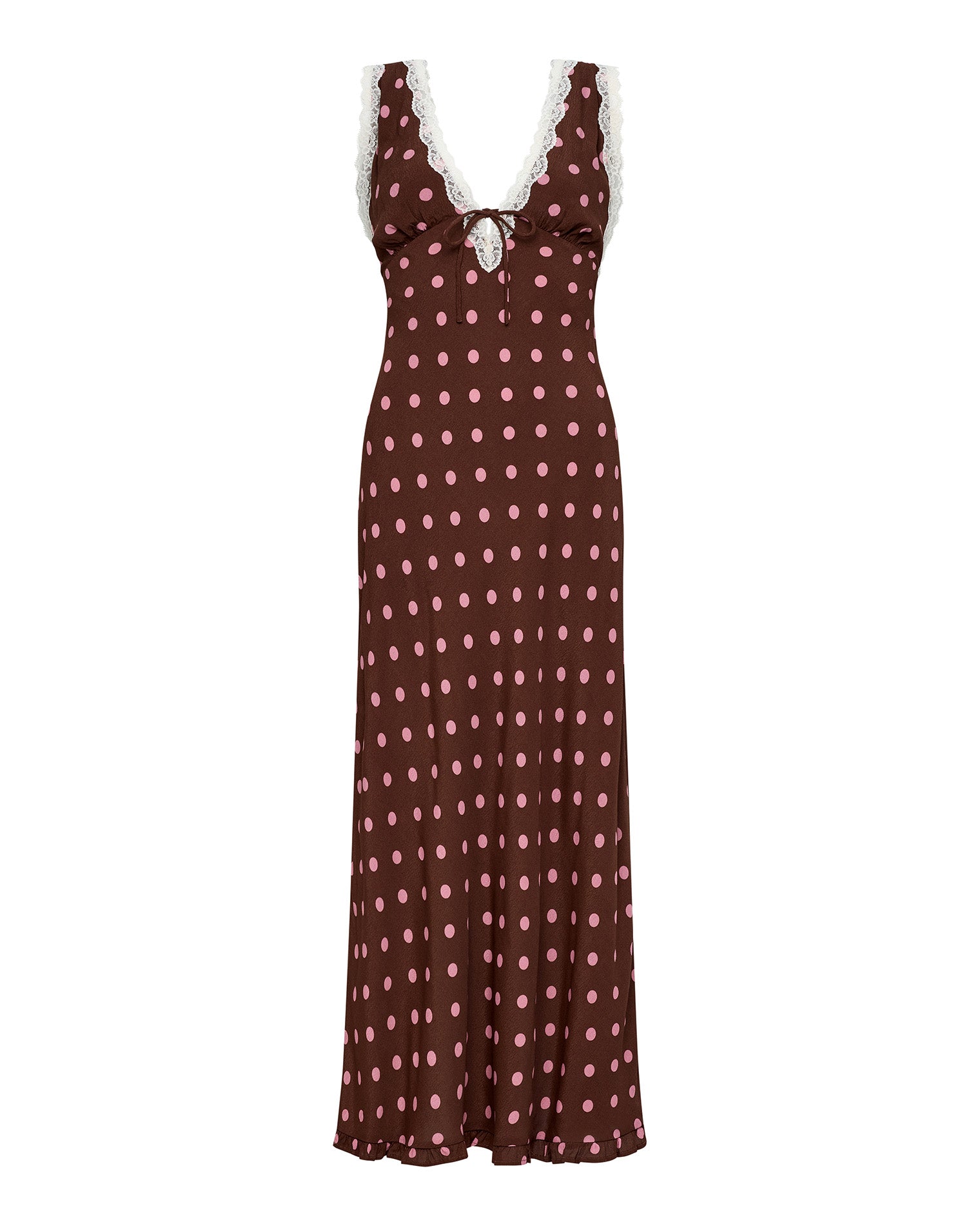 LSPACE Polka Dot Maxi Dress - Brown - LSPACE Eyes On You Maxi Dress - Clothing