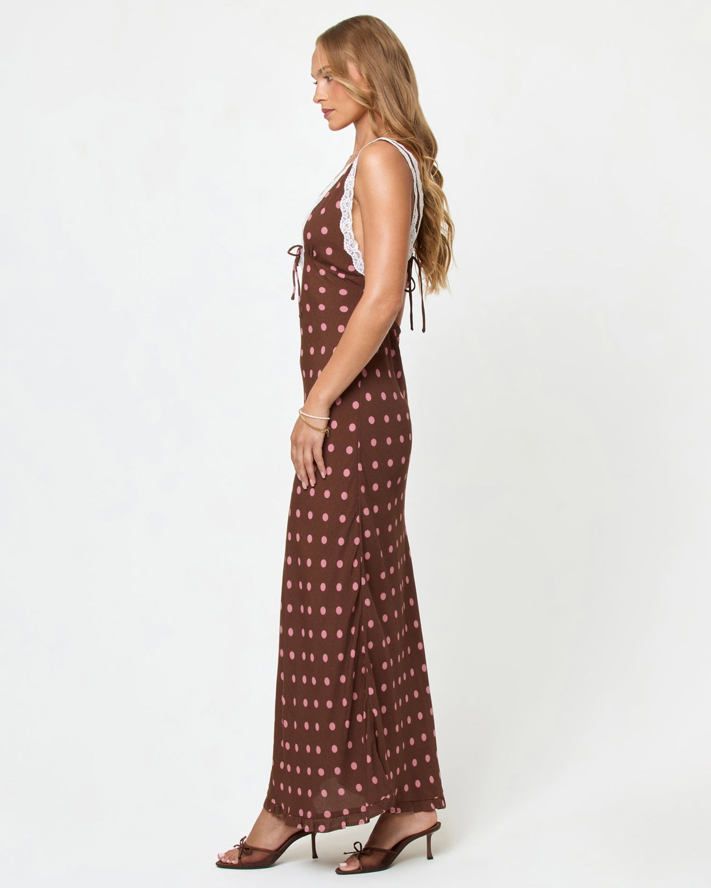 LSPACE Polka Dot Maxi Dress - Brown - LSPACE Eyes On You Maxi Dress - Clothing