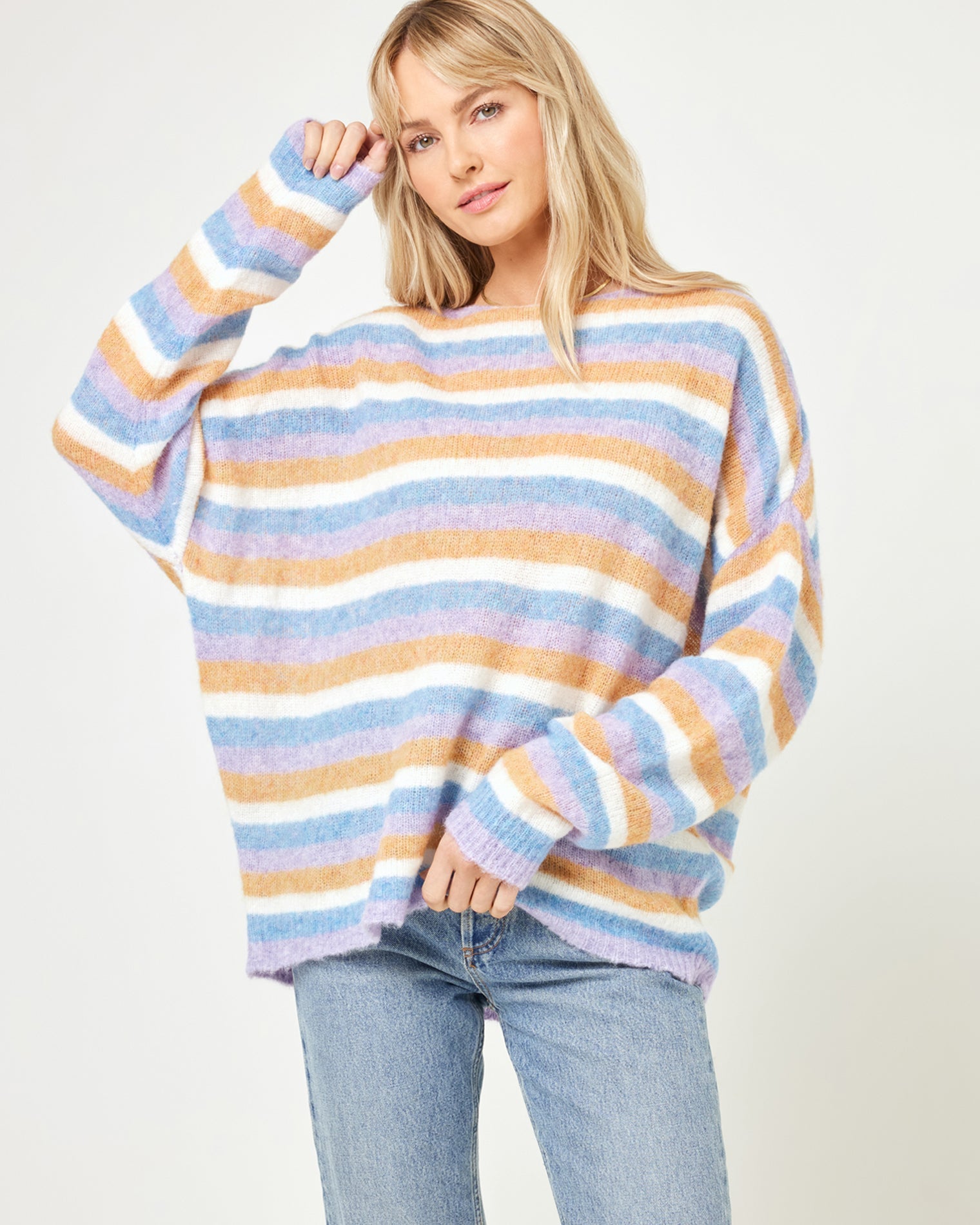 LSPACE Oversized Boat Neck Sweater - LSPACE Cozy Clouds Sweater - Clothing