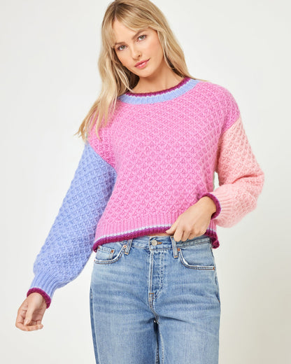 LSPACE Coloblock Knit Sweater - LSPACE Pretty Please Pullover - Clothing