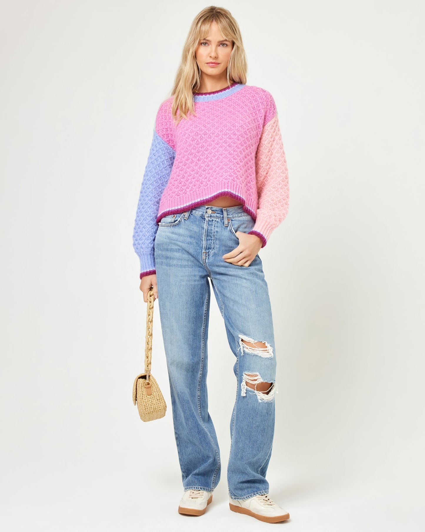 LSPACE Coloblock Knit Sweater - LSPACE Pretty Please Pullover - Clothing