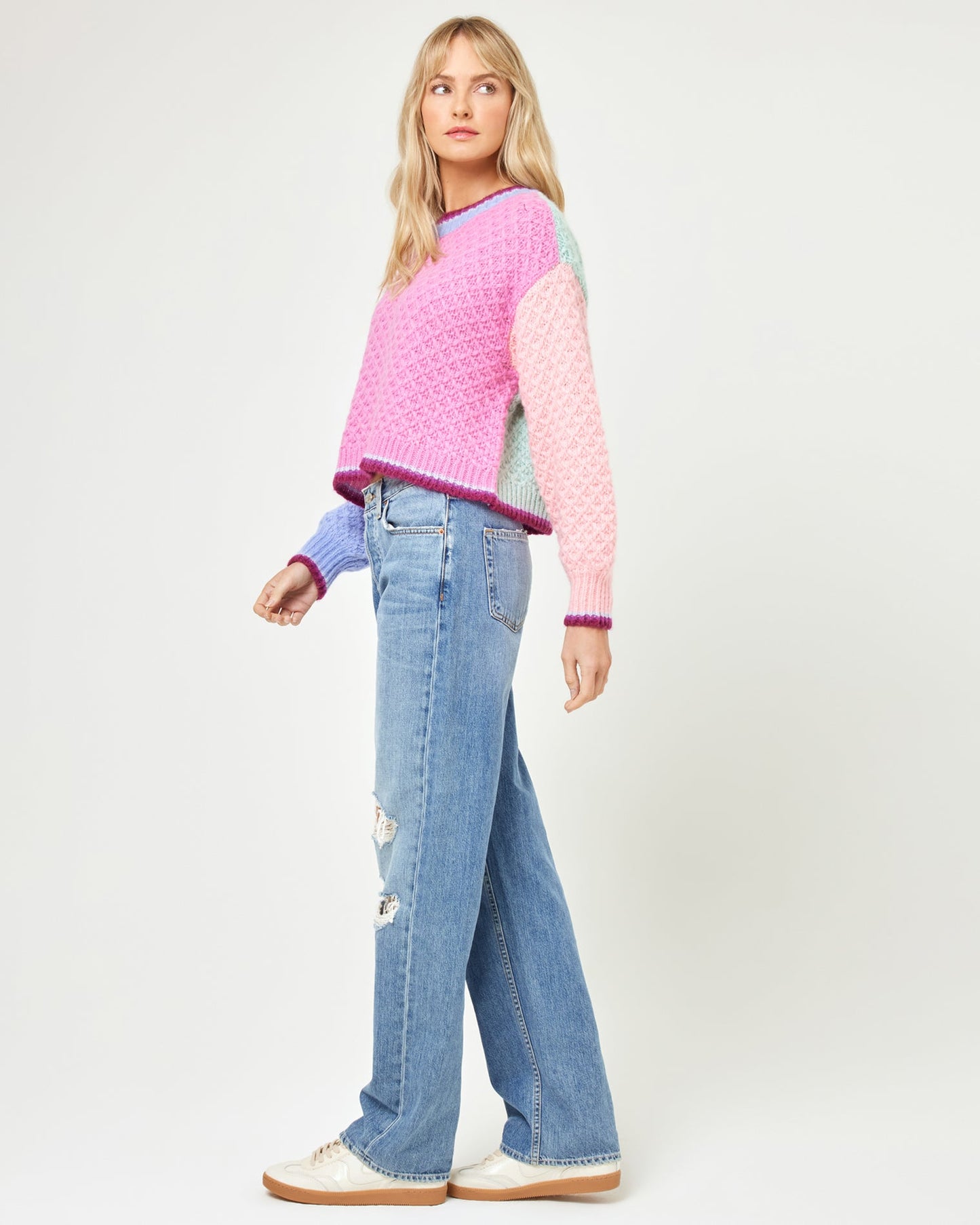 LSPACE Coloblock Knit Sweater - LSPACE Pretty Please Pullover - Clothing