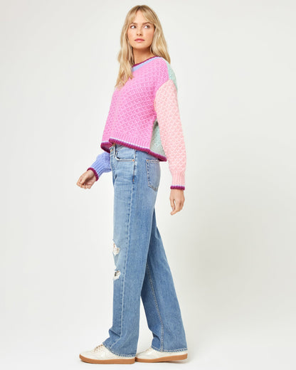 LSPACE Coloblock Knit Sweater - LSPACE Pretty Please Pullover - Clothing