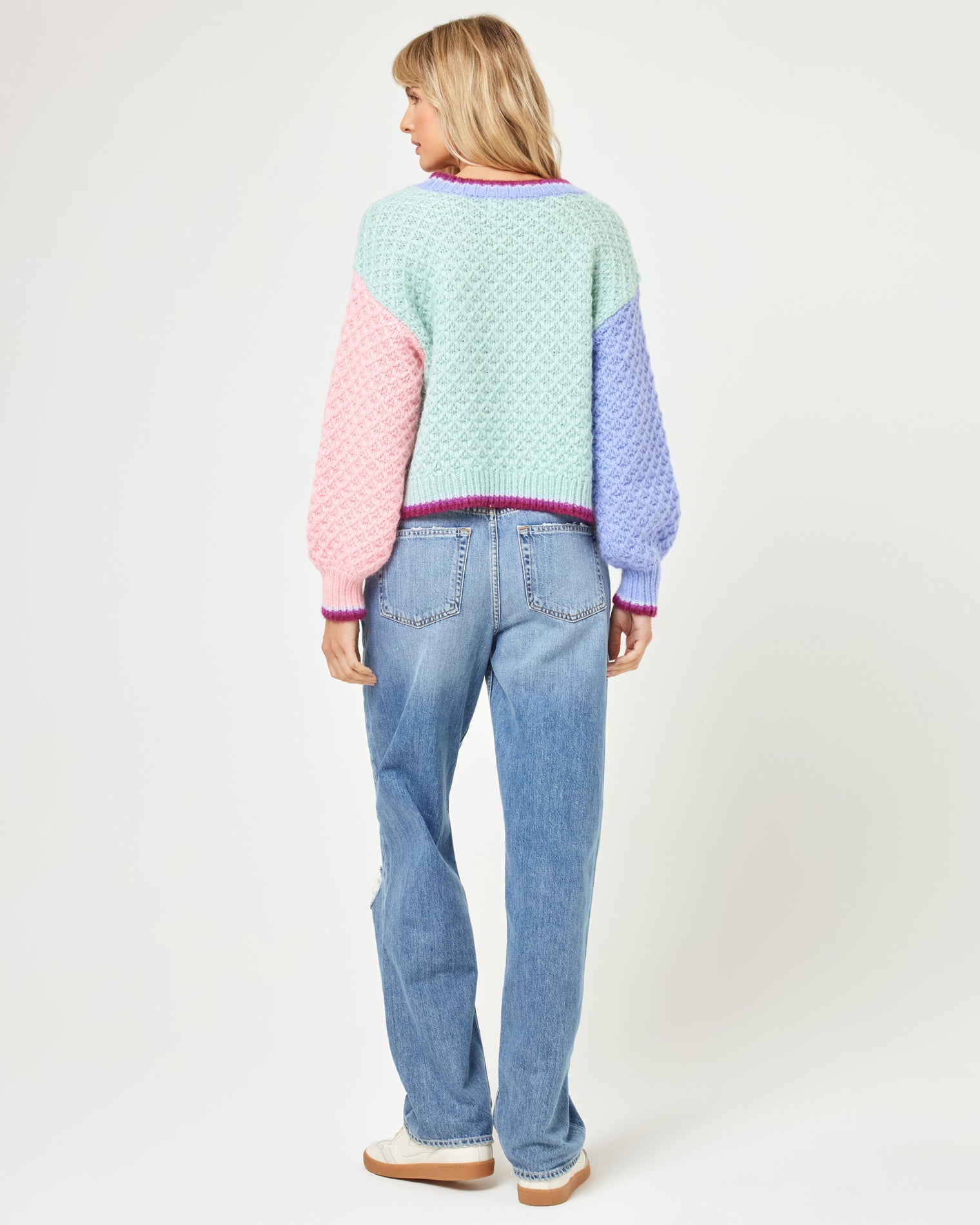 LSPACE Coloblock Knit Sweater - LSPACE Pretty Please Pullover - Clothing