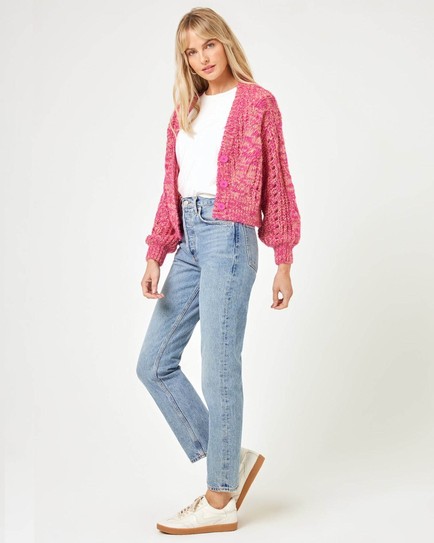 LSPACE LSPACE Strawberry Fields Cardigan - Strawberry Marl - Clothing