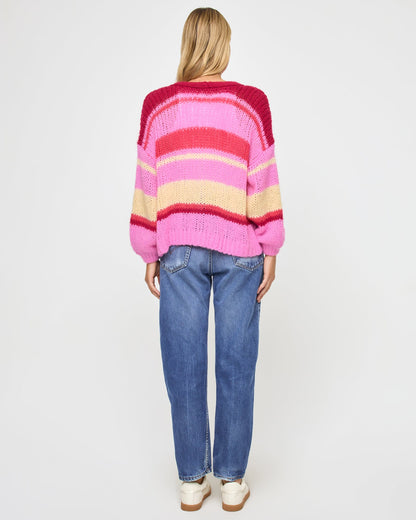 LSPACE Womens Pink Knit Cardigan - LSPACE Lido Colorful Cardigan - Clothing