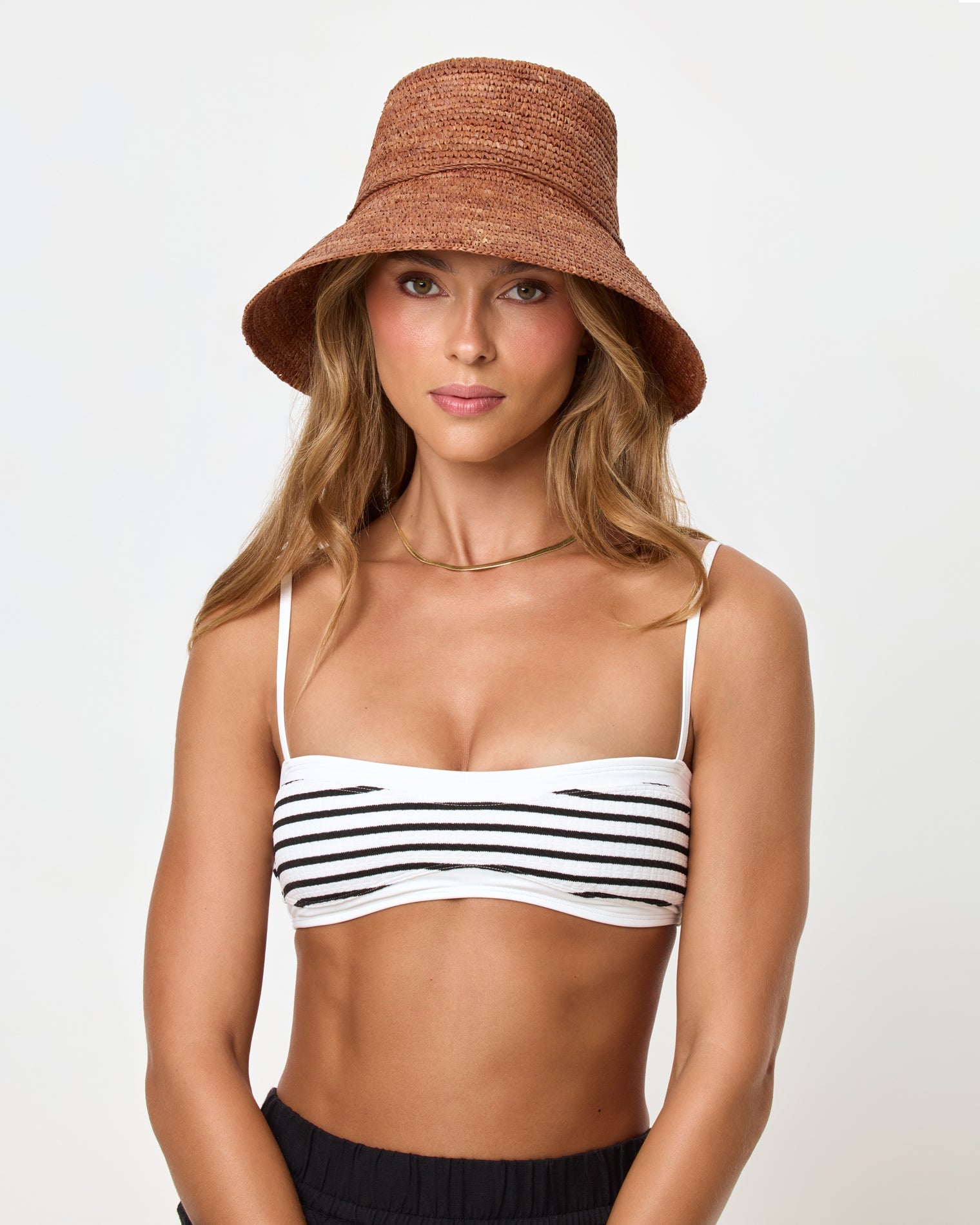LSPACE Brown Raffia Bucket Hat - LSPACE Seville - Swim|Clothing