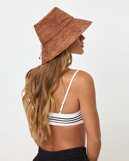 LSPACE Brown Raffia Bucket Hat - LSPACE Seville - Swim|Clothing