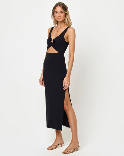 LSPACE Midi Sleeveless Black Dress - LSPACE Camille Dress - Swim