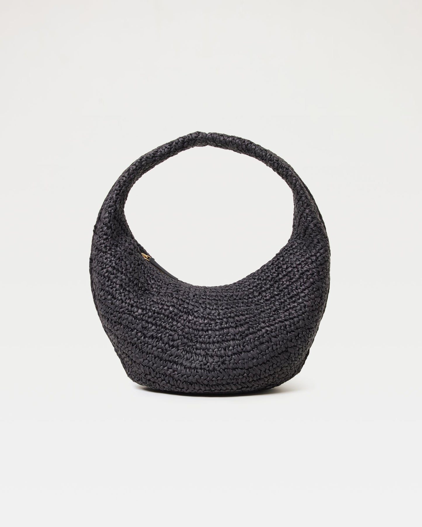 LSPACE Black Raffia Bag - Moon Shaped - LSPACE Aya Bag - Clothing